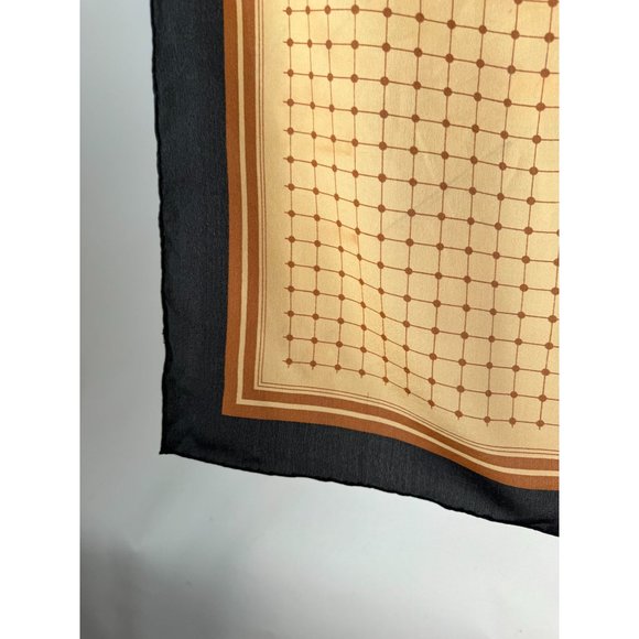 Goeffrey Beene Vintage Grid Scarf 31 x 30 Brown Grid Polyester - Picture 12 of 16